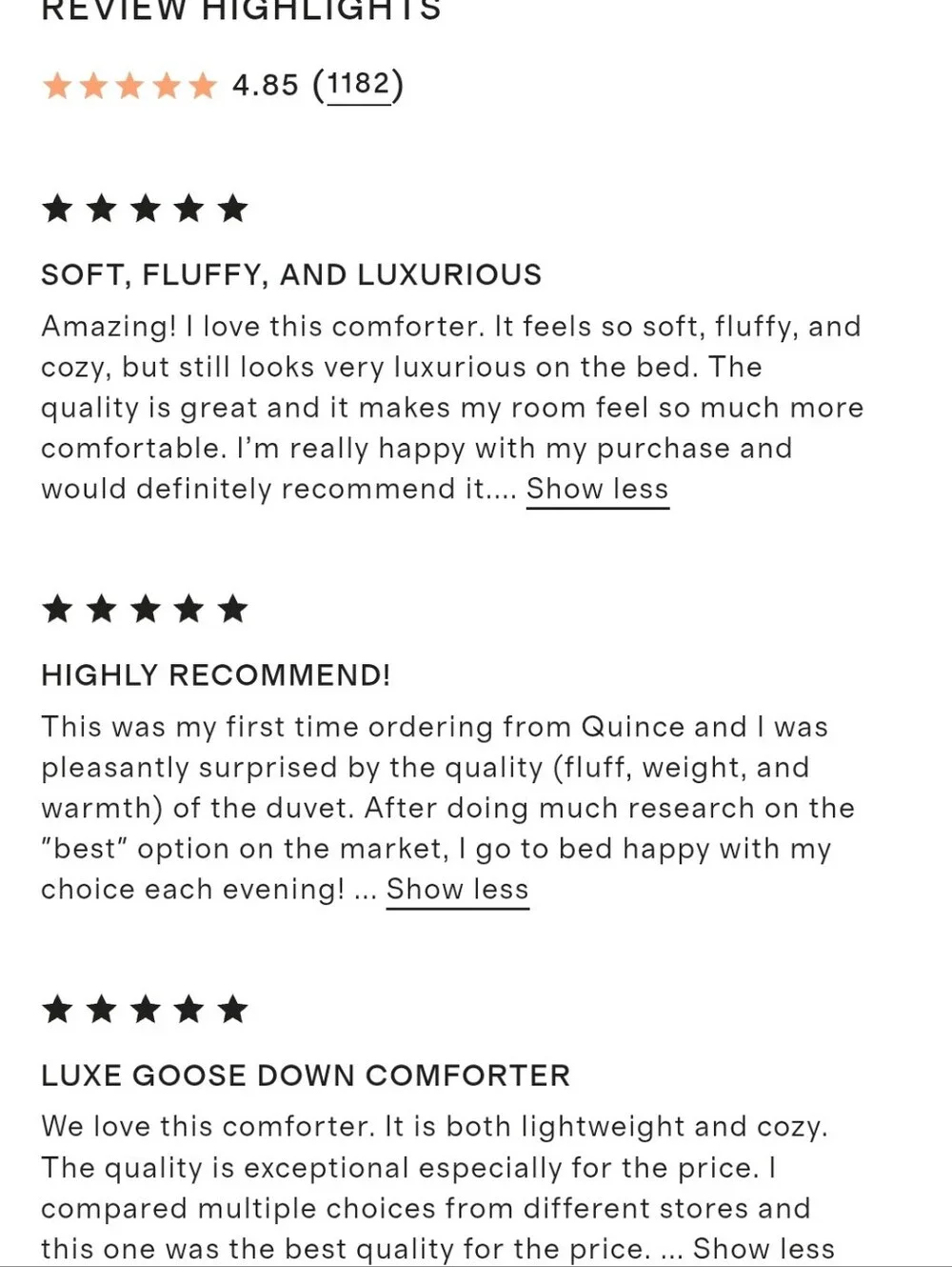 Quince Warm Luxe Premium Goose Down Comforter - white